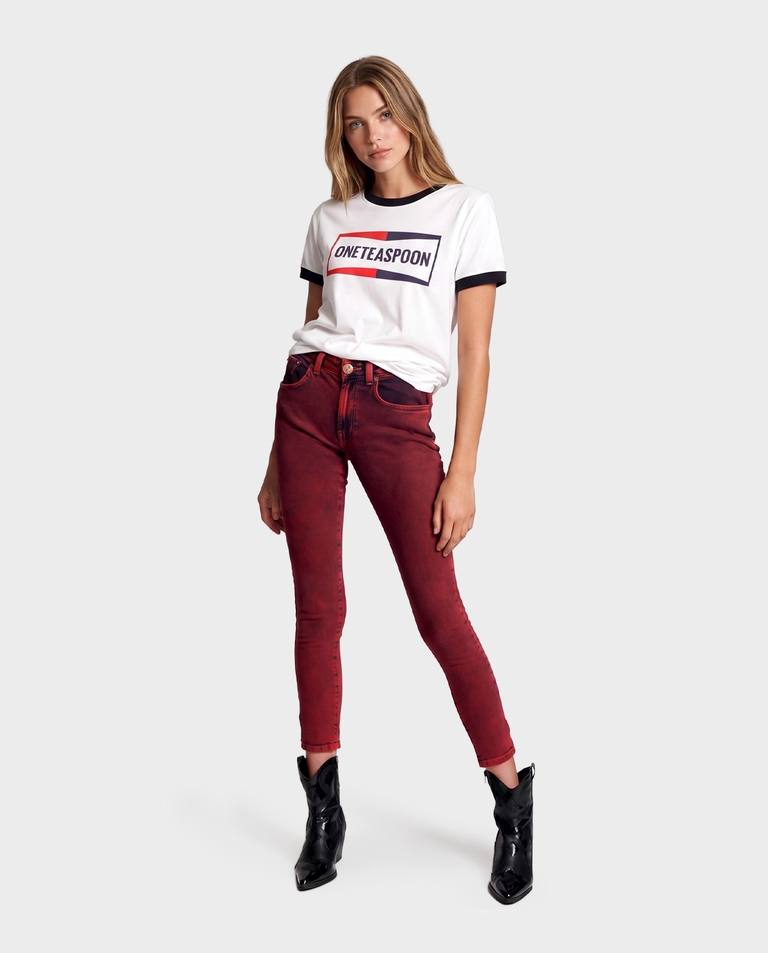 Czerwone jeansy Pistol Red