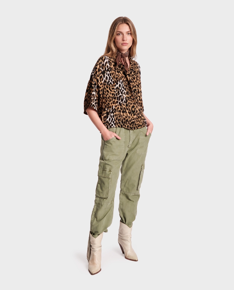 Zielone spodnie Revolution Cargo Low Waist