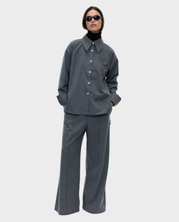 Szara flanelowa koszula oversize Boy - Image #2