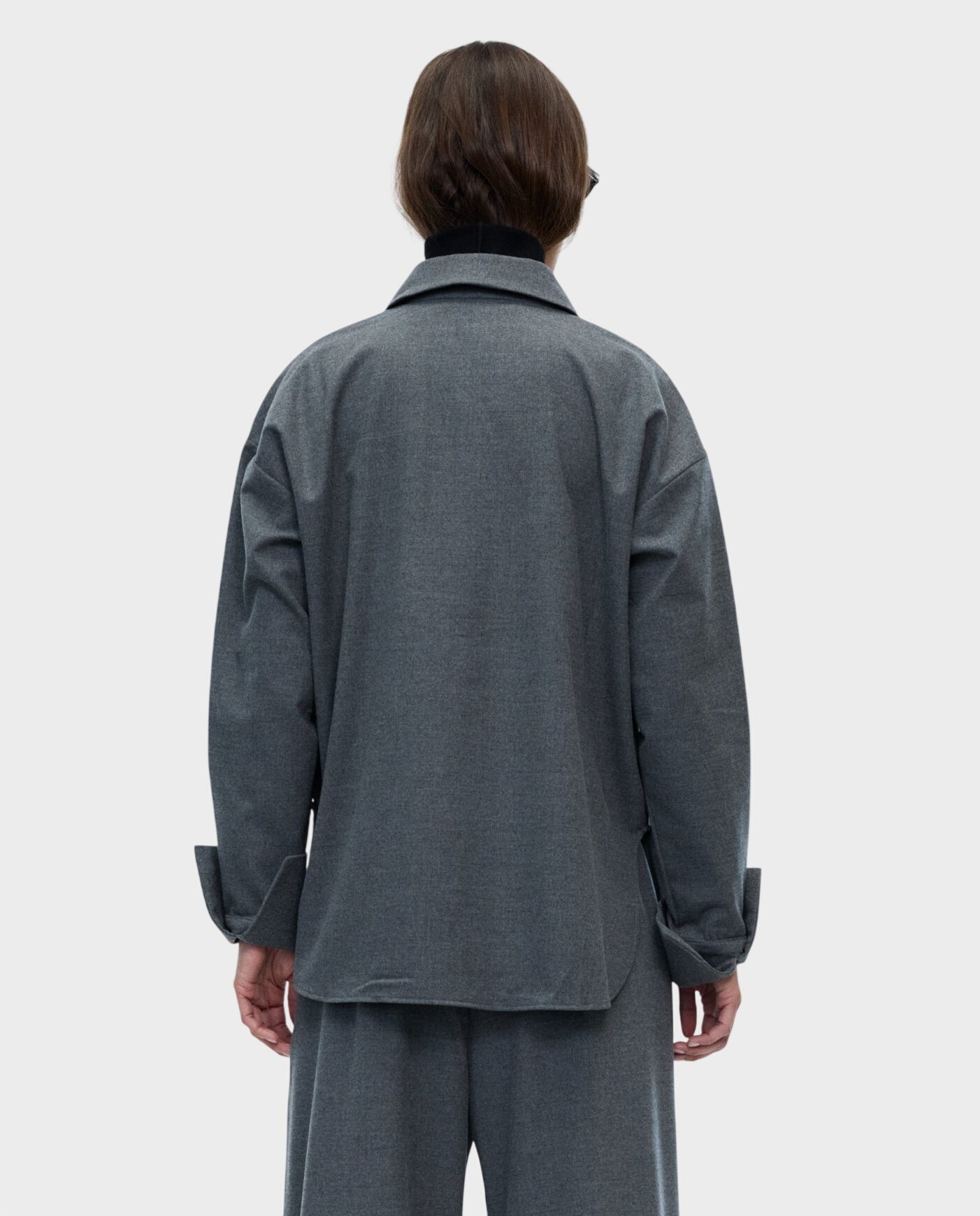 Szara flanelowa koszula oversize Boy - Image #3
