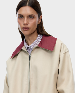 Kurtka oversize z bordowym kołnierzem Aviator - Image #3