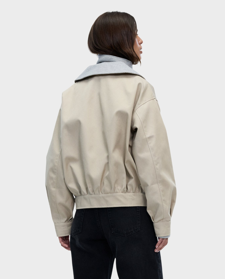 Kurtka oversize z kołnierzem w kratę Aviator - Image #3