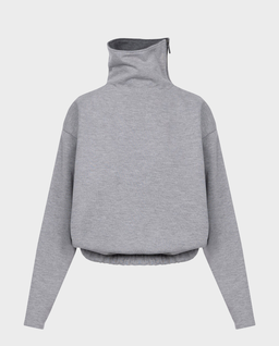 Szara bluza z wysokim kołnierzem Mila - Image #0