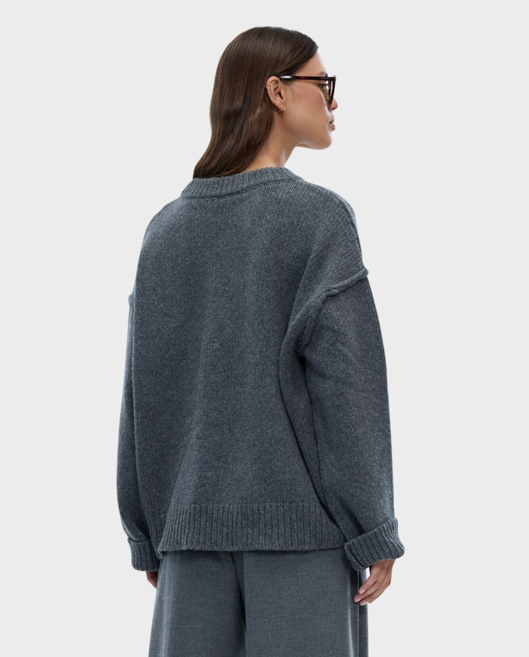Szary wełniany sweter oversize Emma - Image #4
