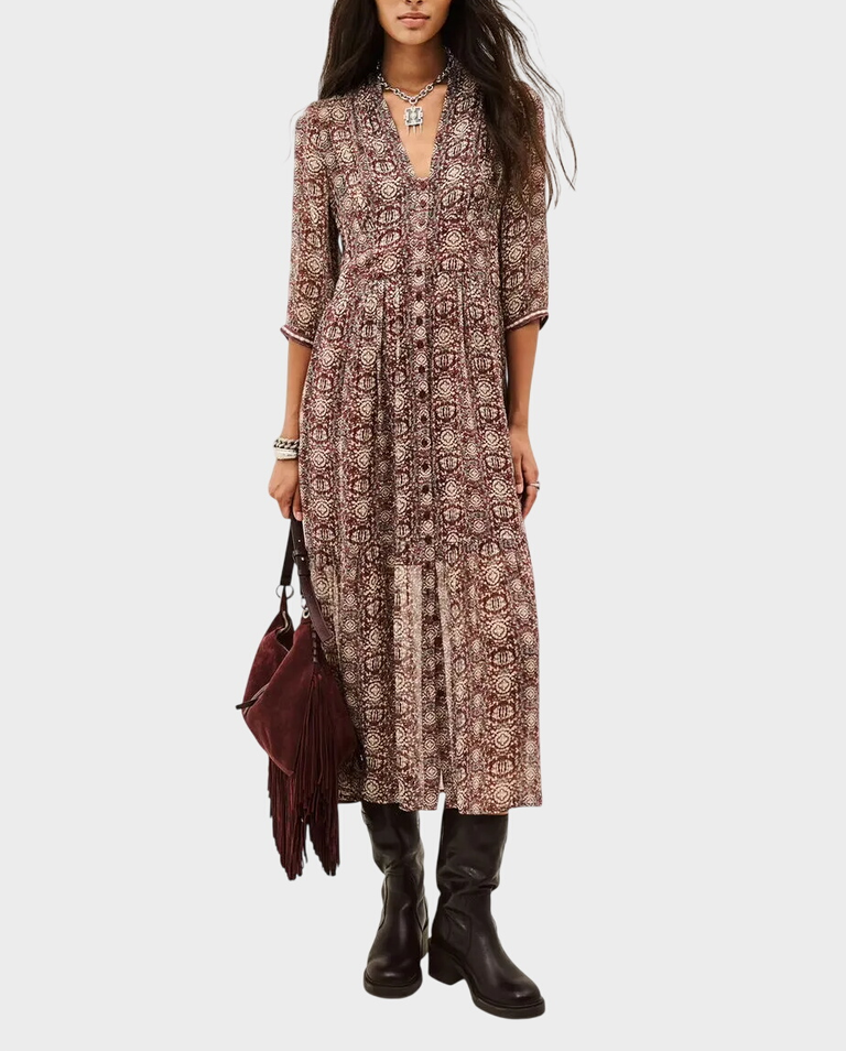 Bordowa sukienka Robe Dazzle