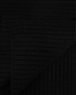 Czarny kaszmirowy szalik z naszywka z logo - Image #2