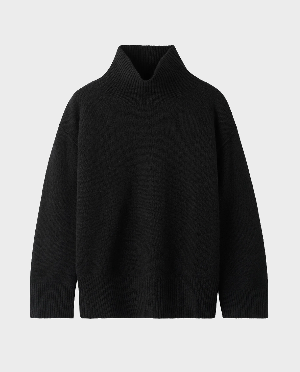 Czarny kaszmirowy sweter z golfem - Image #0