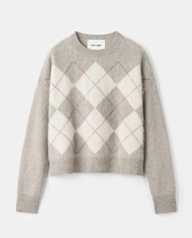Kaszmirowy sweter w romby