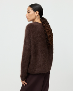 Ciemnobrązowy kaszmirowy sweter - Image #3
