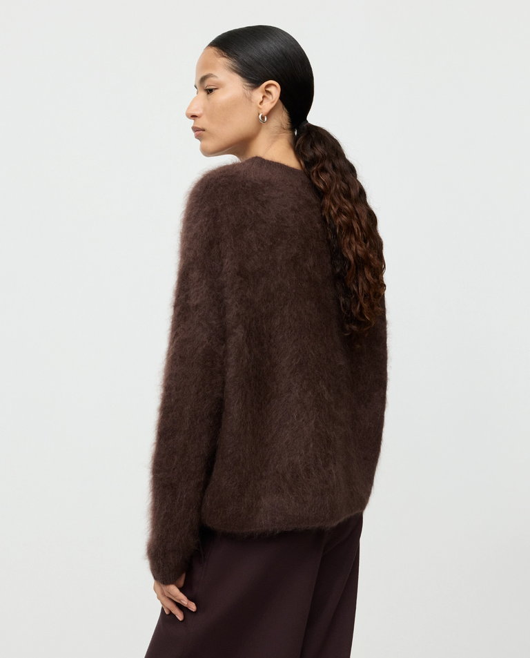 Ciemnobrązowy kaszmirowy sweter - Image #3