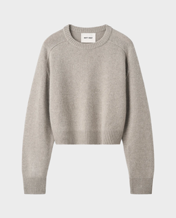 Kaszmirowy sweter crop z przeszyciami - Image #0