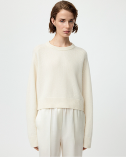 Kremowy kaszmirowy sweter crop - Image #2