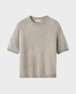Kaszmirowy sweter z krótkim rękawem - Image #0