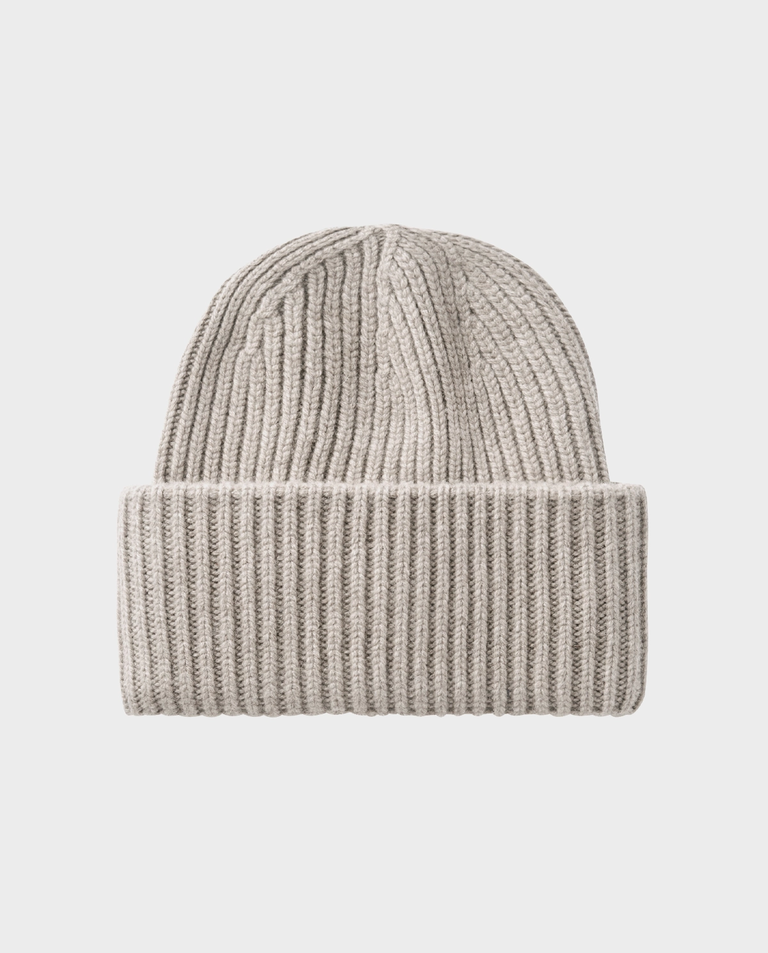Kaszmirowa prążkowana czapka beanie