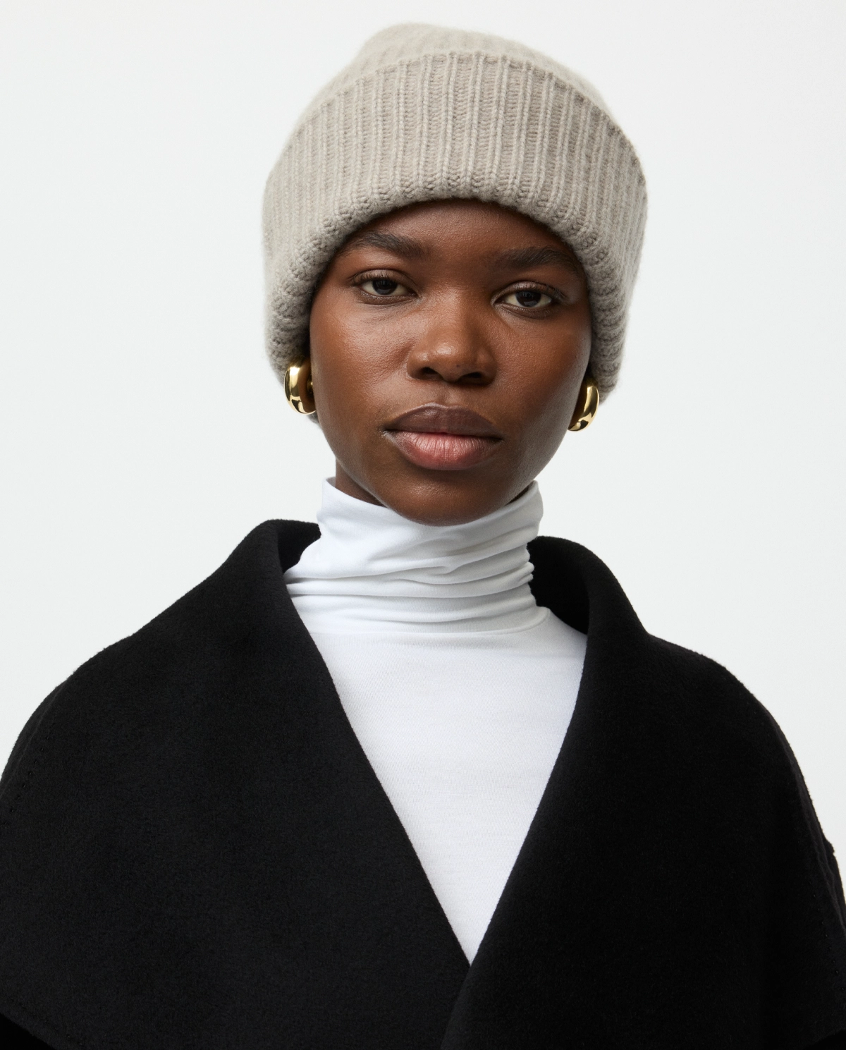 Kaszmirowa prążkowana czapka beanie - Image #1
