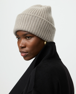 Kaszmirowa prążkowana czapka beanie - Image #2