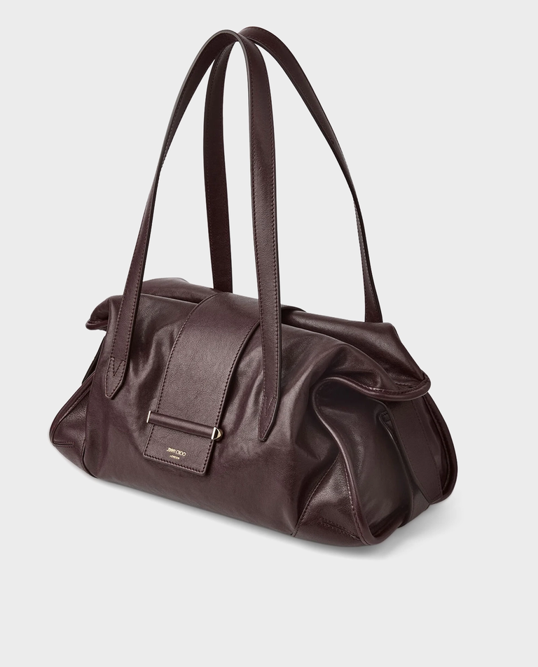 Burgundowa skórzana torba Bar Holdall Medium - Image #3
