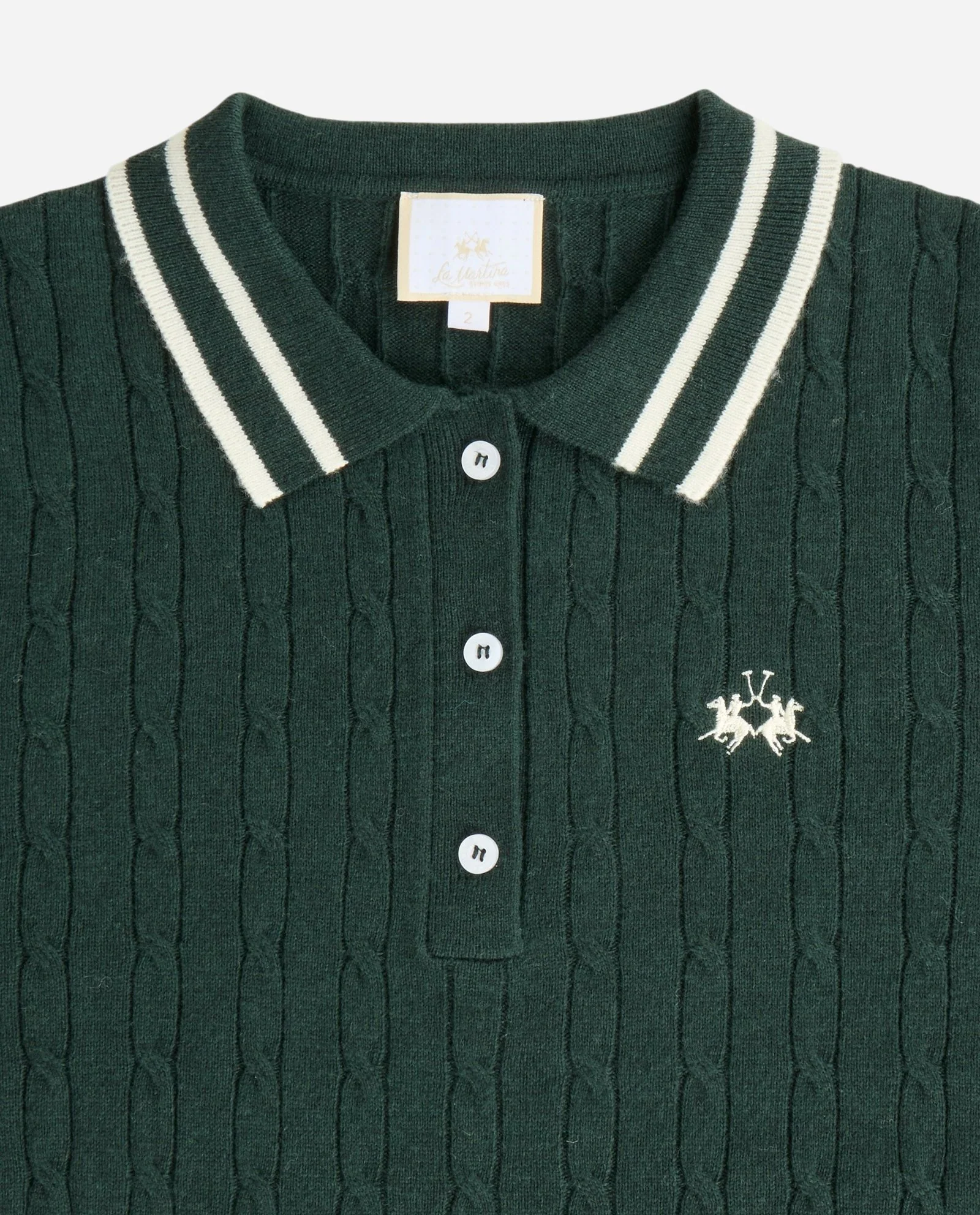 Zielony sweter z kołnierzykiem polo - Image #1