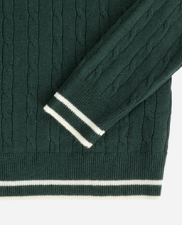 Zielony sweter z kołnierzykiem polo - Image #3