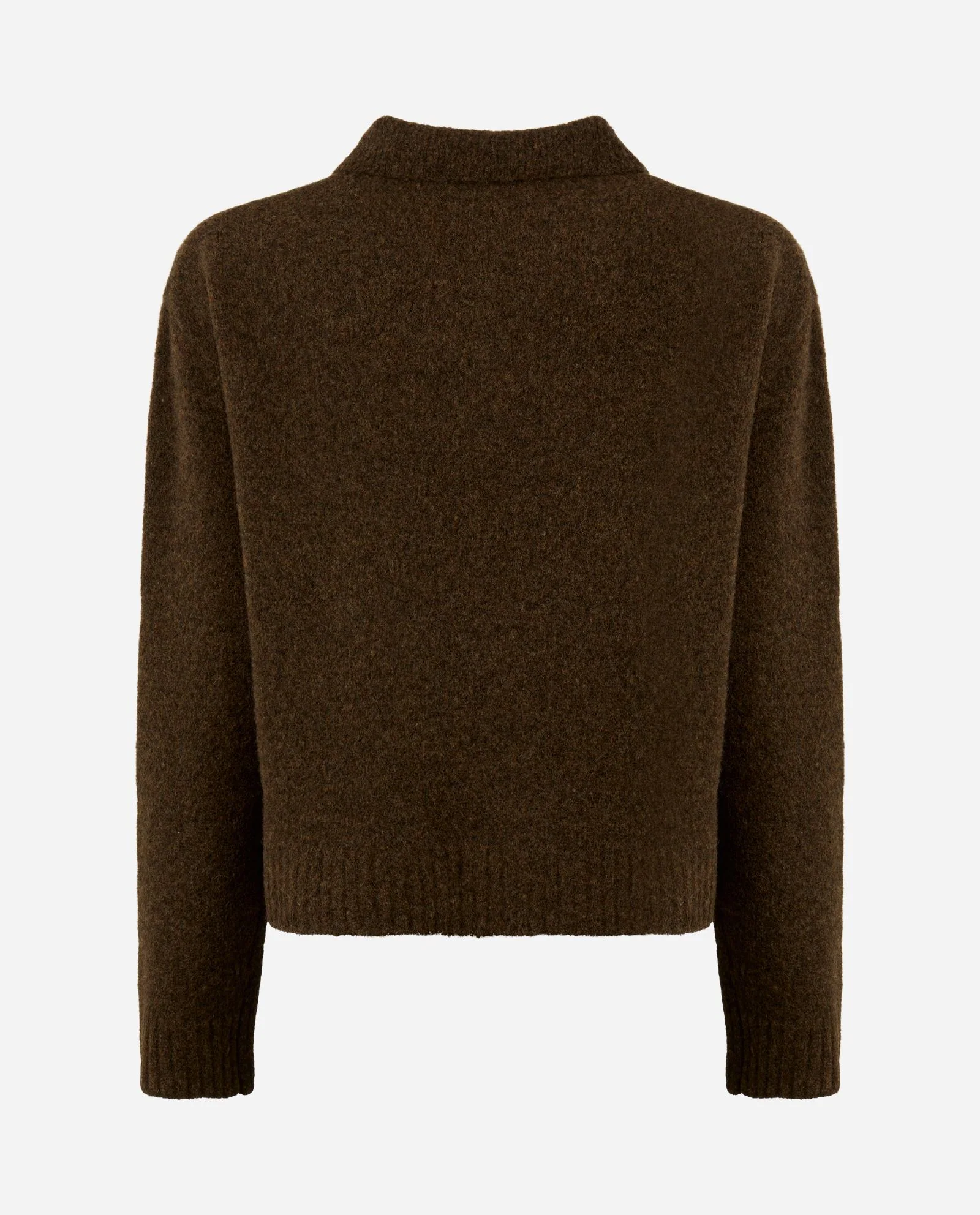 Brązowy sweter z kołnierzykiem polo - Image #2