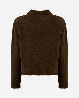 Brązowy sweter z kołnierzykiem polo - Image #2