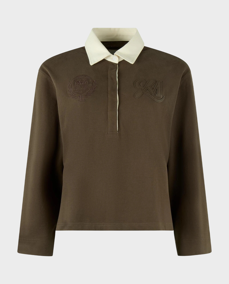Brązowe polo z aplikacją - Image #0