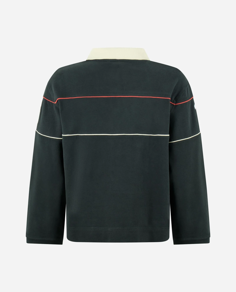 Granatowa bluza polo z logo - Image #5