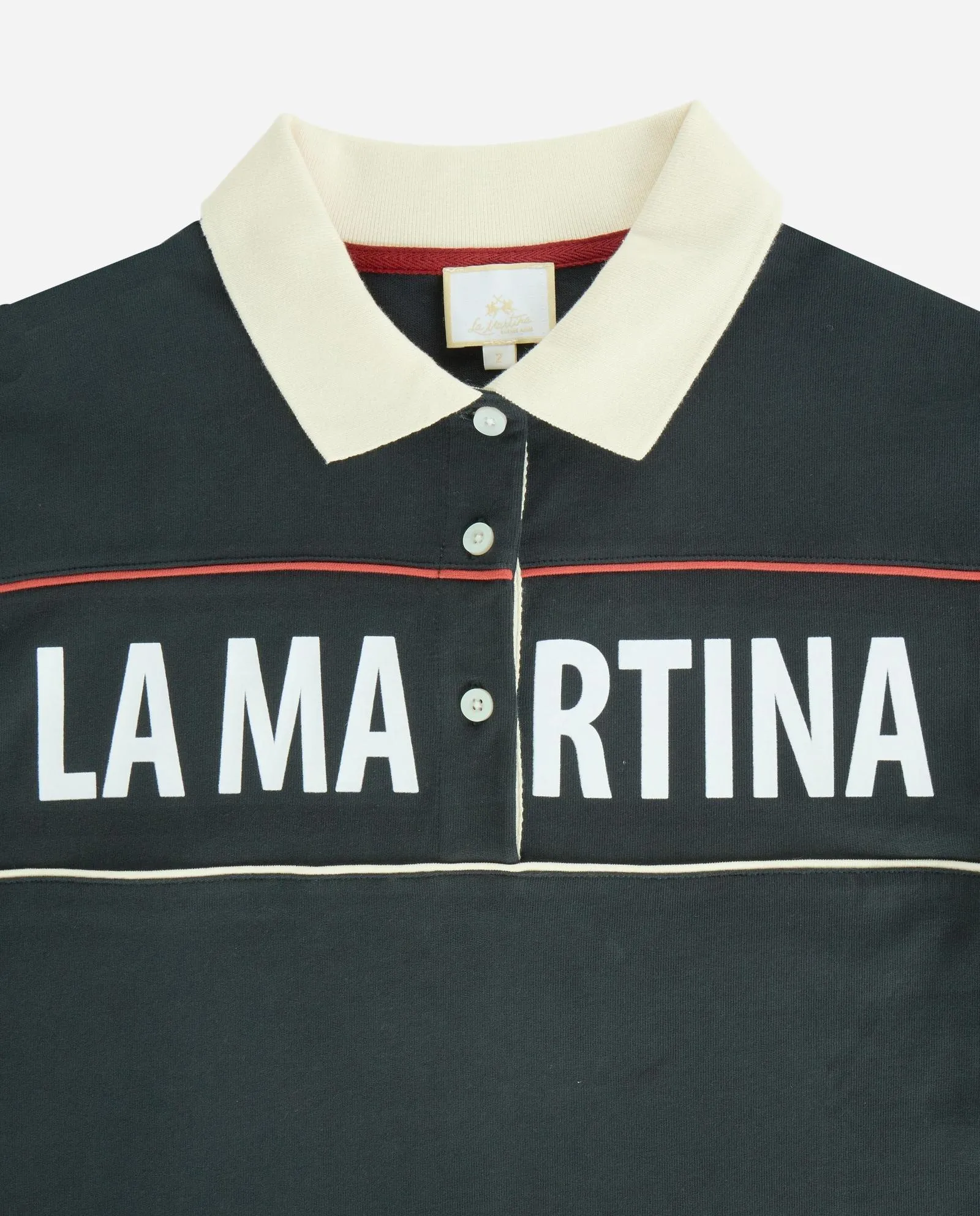 Granatowa bluza polo z logo - Image #4