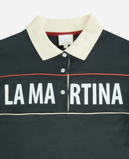 Granatowa bluza polo z logo - Image #4
