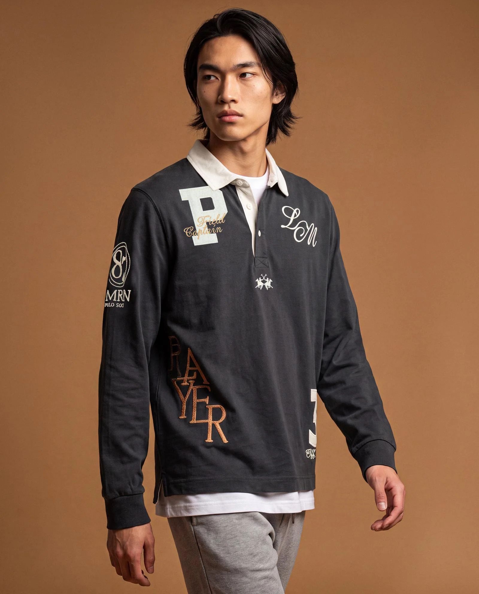 Granatowy longsleeve z naszywkami - Image #2