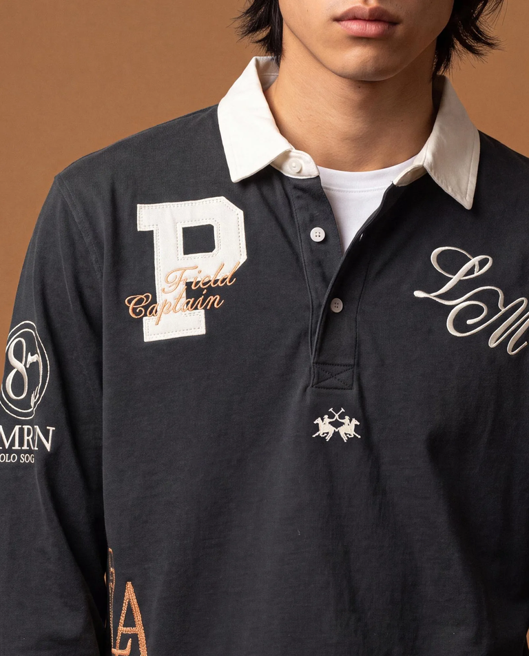 Granatowy longsleeve z naszywkami - Image #4