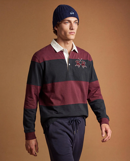 Bawełniany longsleeve w bordowe paski - Image #2