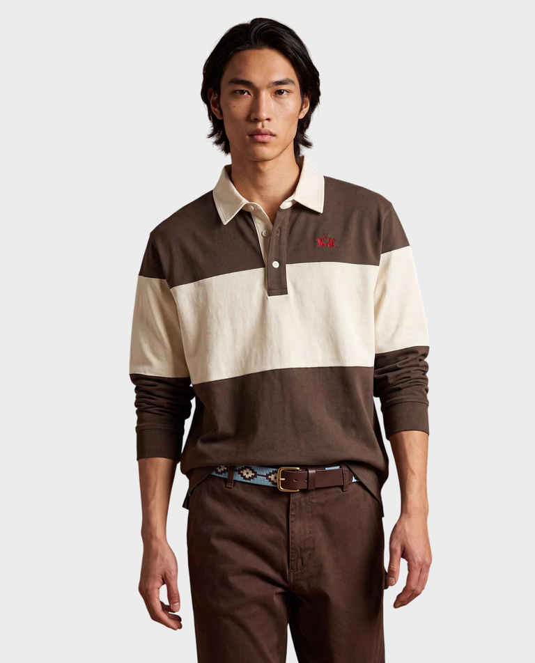 Brązowy longsleeve w paski - Image #1