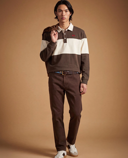 Brązowy longsleeve w paski - Image #2