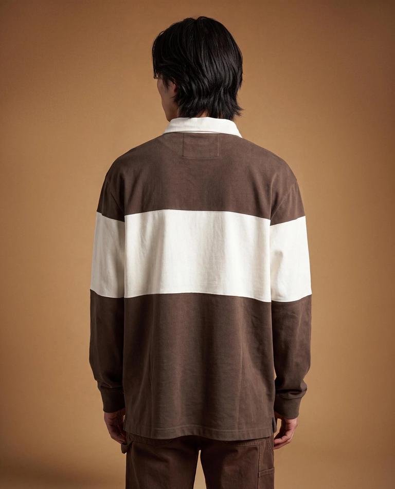 Brązowy longsleeve w paski - Image #3