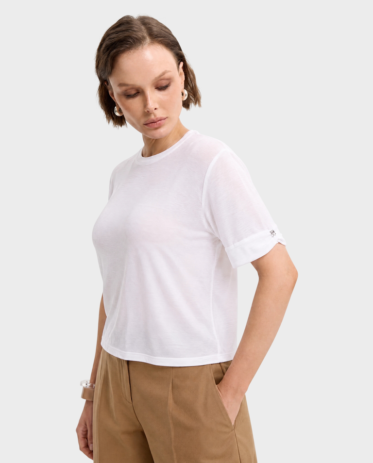 Biały minimalistyczny t-shirt Lock