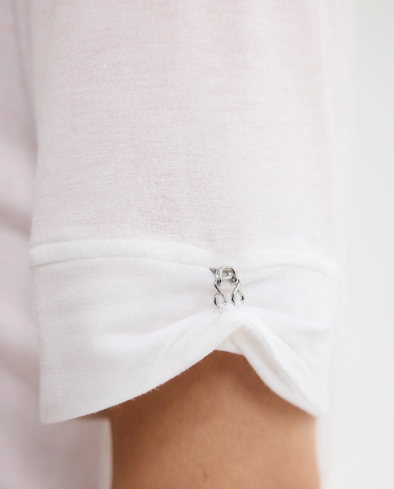 Biały minimalistyczny t-shirt Lock