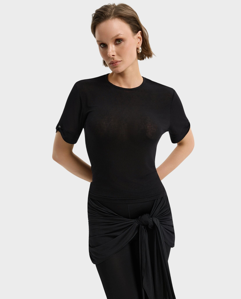Czarny minimalistyczny t-shirt Lock
