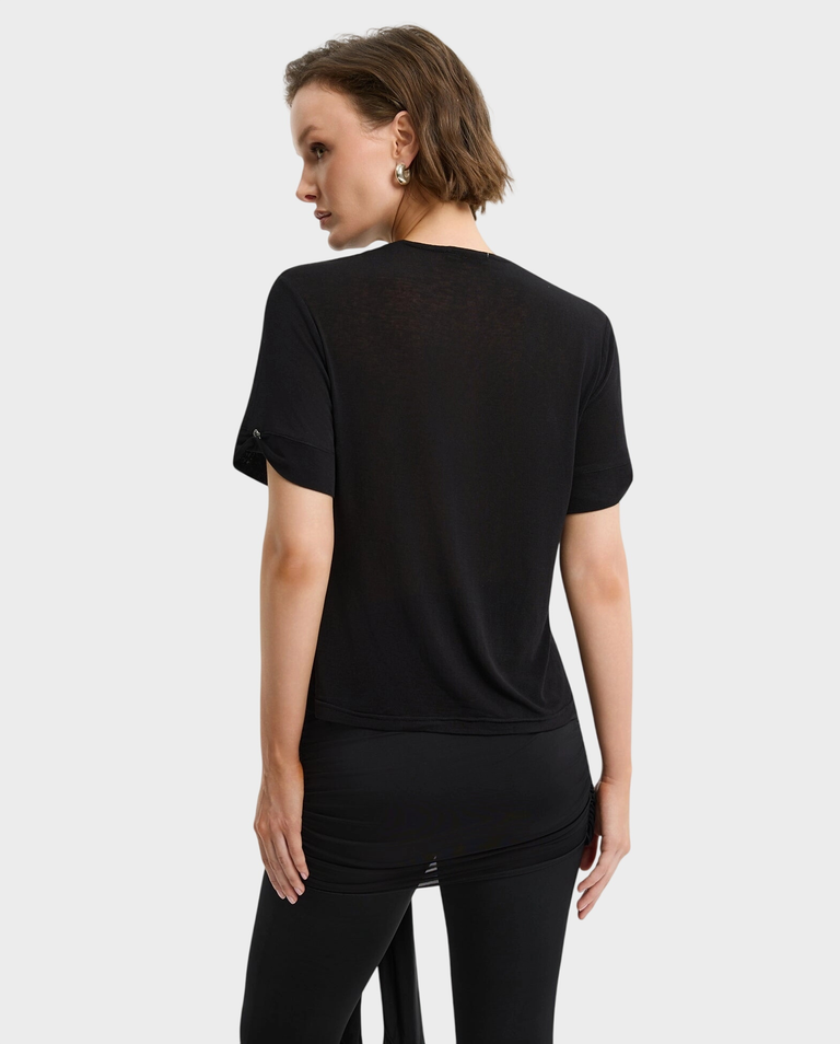 Czarny minimalistyczny t-shirt Lock - Image #2
