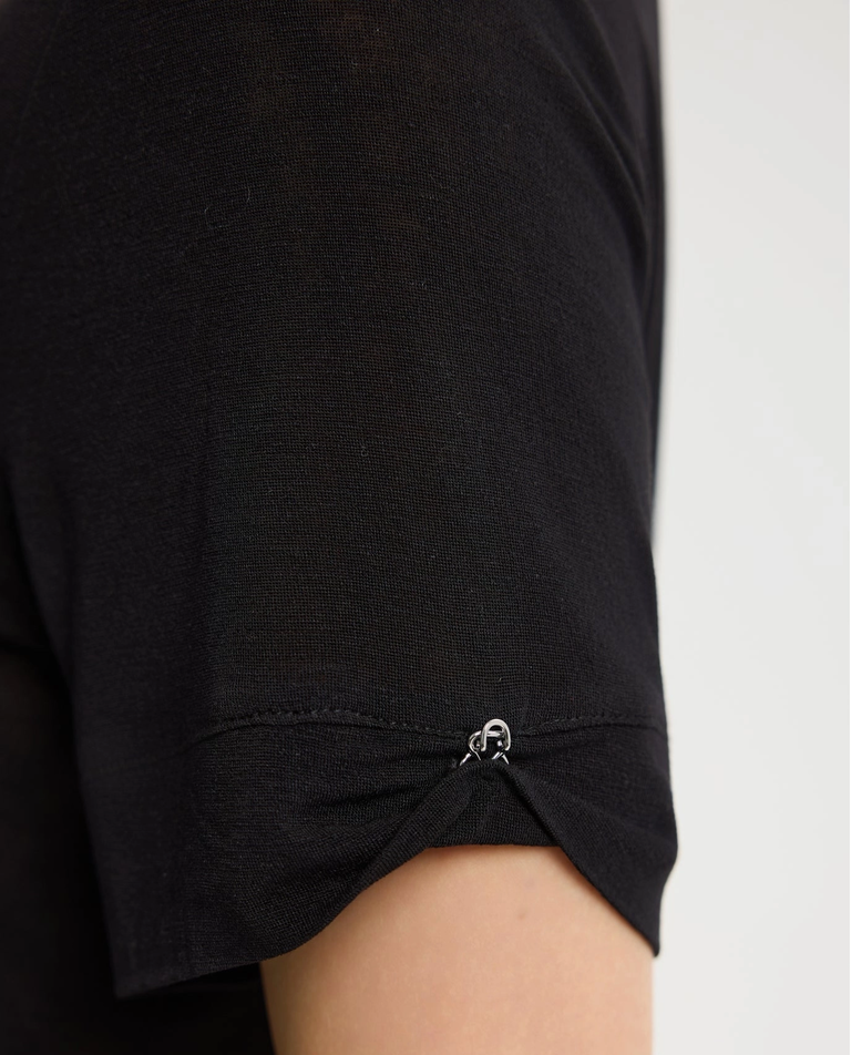 Czarny minimalistyczny t-shirt Lock - Image #3