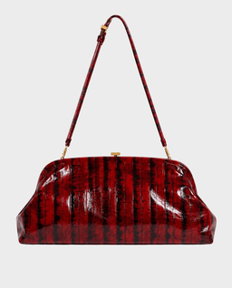 Skórzana torebka z printem Maxi Eel Skin Pouch - Image #0