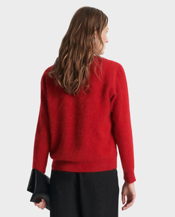 Czerwony kaszmirowy sweter Carmen - Image #3