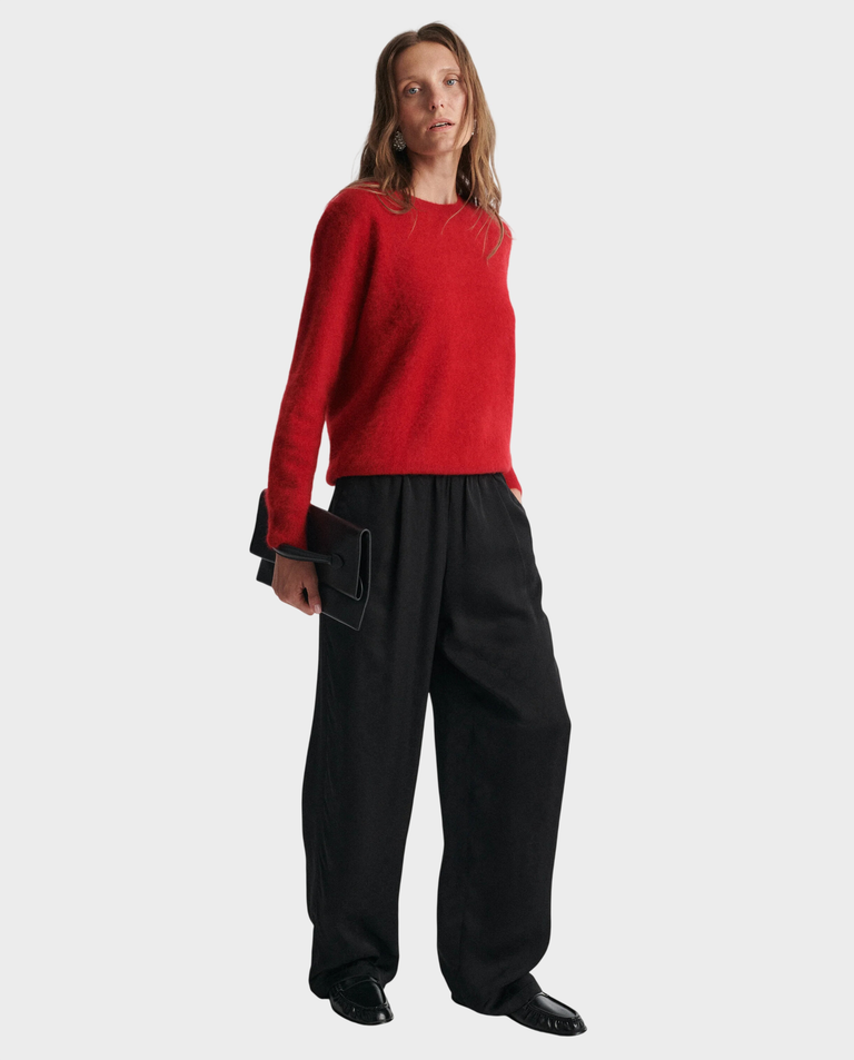 Czerwony kaszmirowy sweter Carmen - Image #2