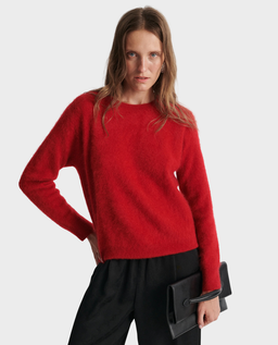 Czerwony kaszmirowy sweter Carmen - Image #1