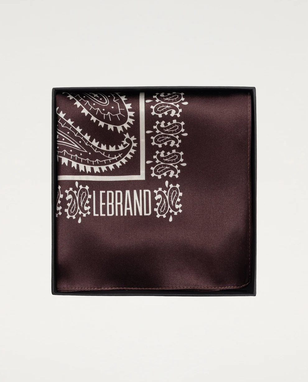Burgundowa bandana z jedwabiu - Image #2