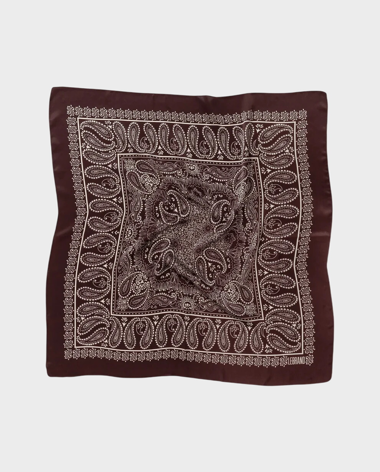 Burgundowa bandana z jedwabiu