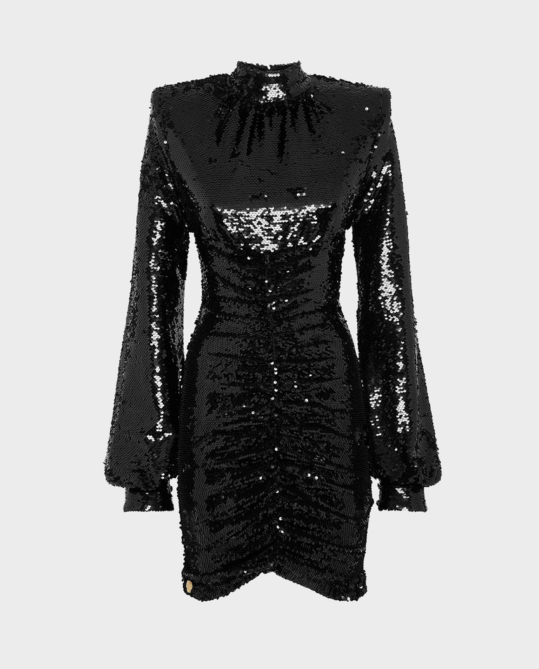 Czarna cekinowa sukienka mini Paillettes