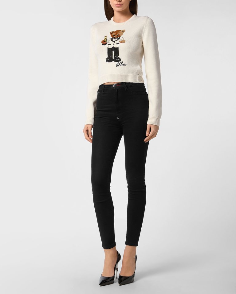 Sweter z haftem Teddy Waiter