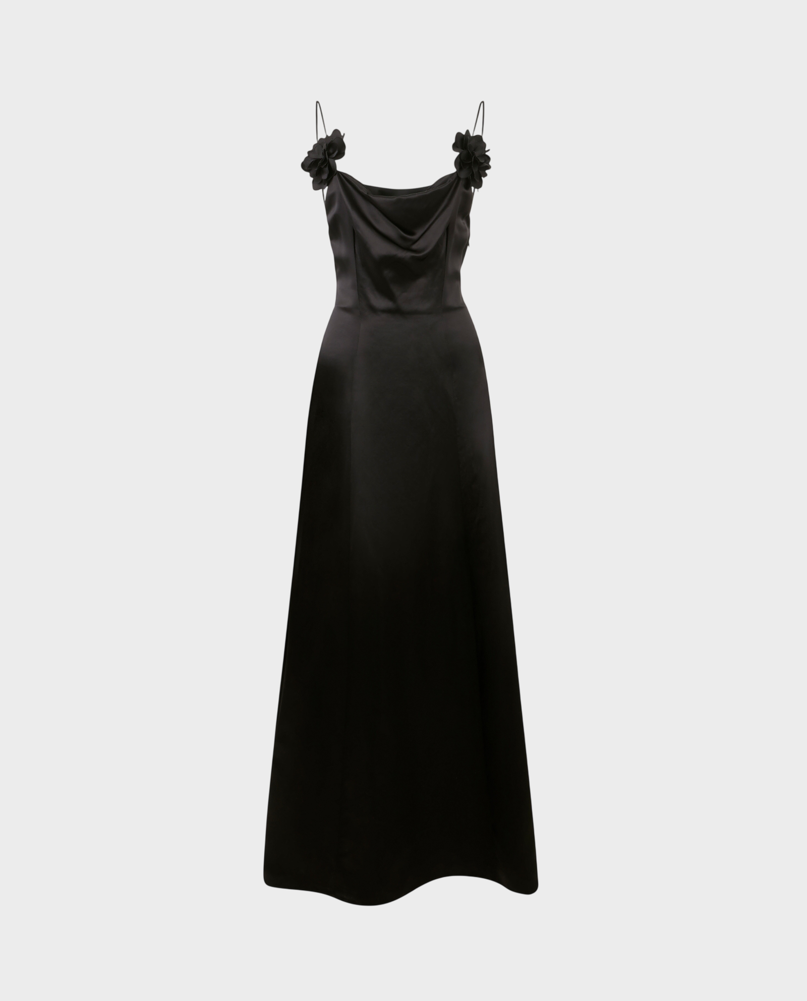 Czarna sukienka maxi Roses - Image #0
