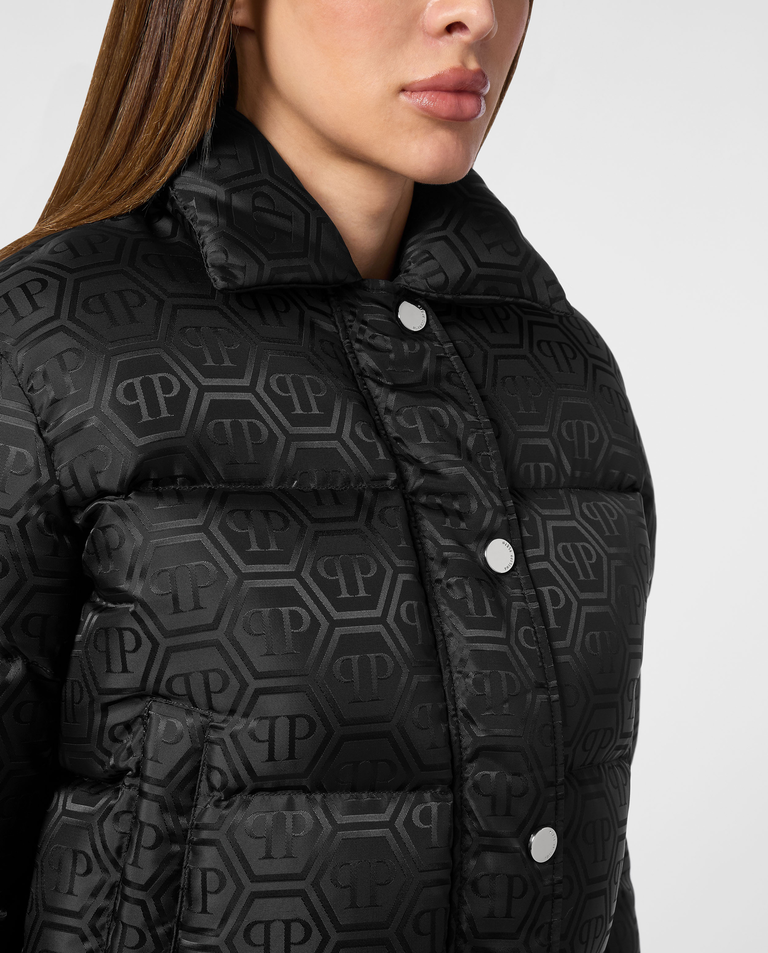 Czarna kurtka puchowa Jacquard Monogram - Image #4